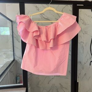 Lilly Pulitzer One Shoulder Sear-sucker Top